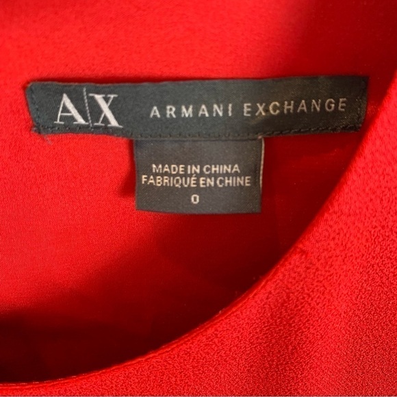 A/X Armani  Exchange Red Sleeveless Crepe Sheath Shift Dress sz 0 EUC - Picture 3 of 7